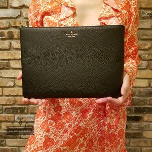 NWT Large Zip Pouch Kate Spade Jackson Black